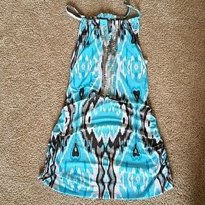 Light blue and grey tunic top